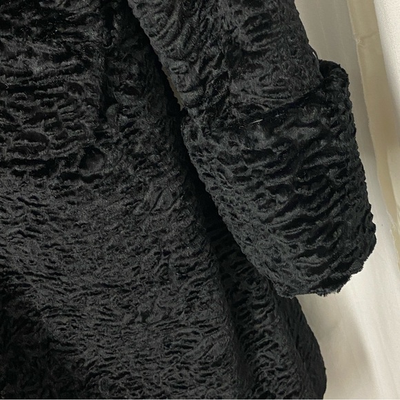 J.Jill 1x Vintage Style Swing Coat Plush Thick Crushed Velvet Pockets Black - Picture 7 of 11